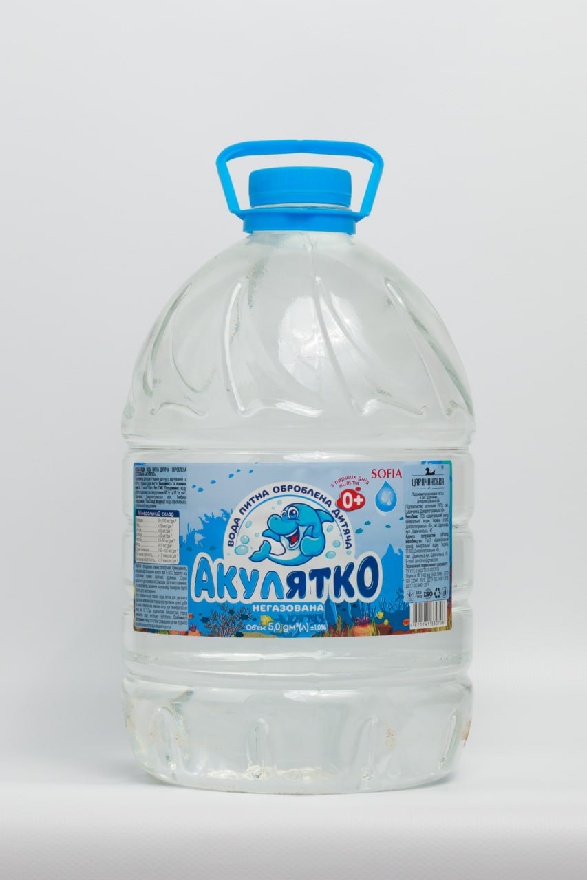 Вода питна дитяча АКУЛЯТКО негазована 5,0 л.